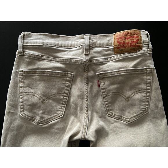 LEVI’S 511 Slim Fit Tan Denim Jeans sz 31x32 (actual 29x29) - Picture 10 of 16
